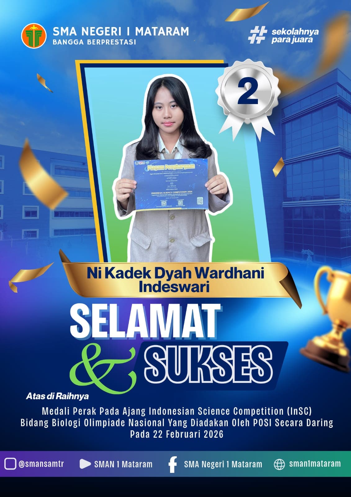 Medali Perak Indonesian Science Competition (InSC) bidang Biologi