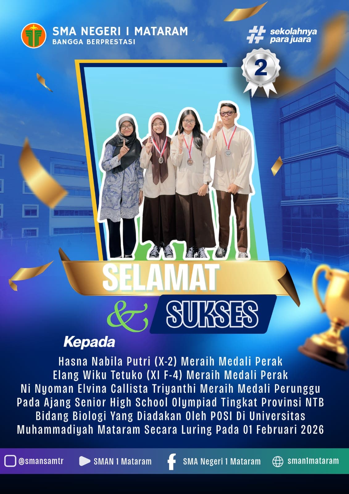 Medali Perak Senior High School Olympiad (SHSO) Bidang Biologi